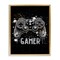 Stupell Industries Gamer with Modern Splash Framed Floater Canvas Wall Art Design by Kim Allen